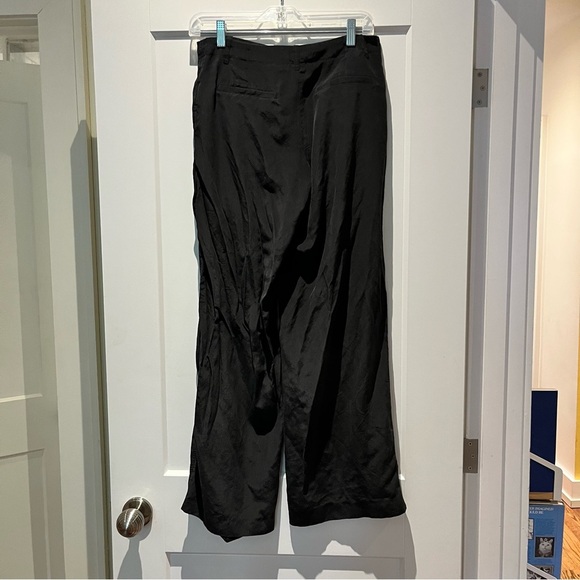 💯 Silk Judith & Charles Wide Leg Mid Rise Flowy Trousers - Picture 6 of 8